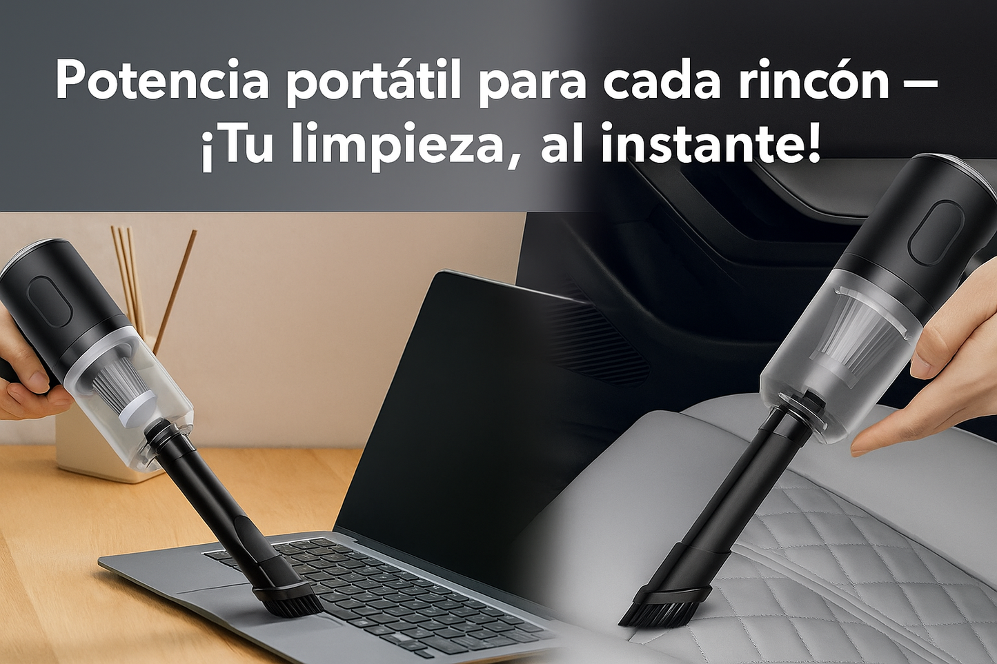 Aspiradora Portátil para Auto - Potencia y limpieza al instante