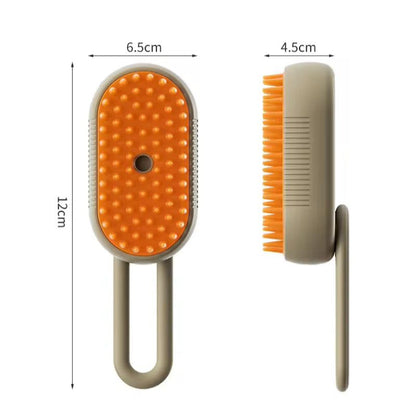 Cepillo a Vapor 3‑en‑1 para Mascotas – Elimina Pelo, Masajea y Desenreda